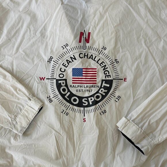 Vintage Polo Sport Ralph Lauren Ocean Challenge Compass Hooded Jacket Size Large - Picture 2 of 9